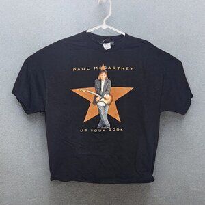 Vintage PAUL McCARTNEY Shirt Mens Large Black 2005 GIANT US TOUR XL